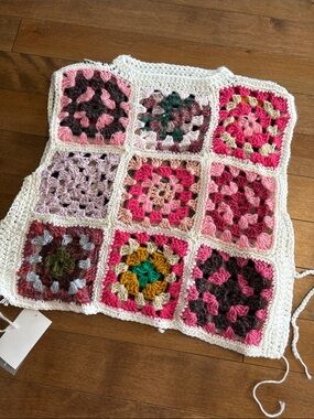 Vintage Upcycled granny square blanket vest